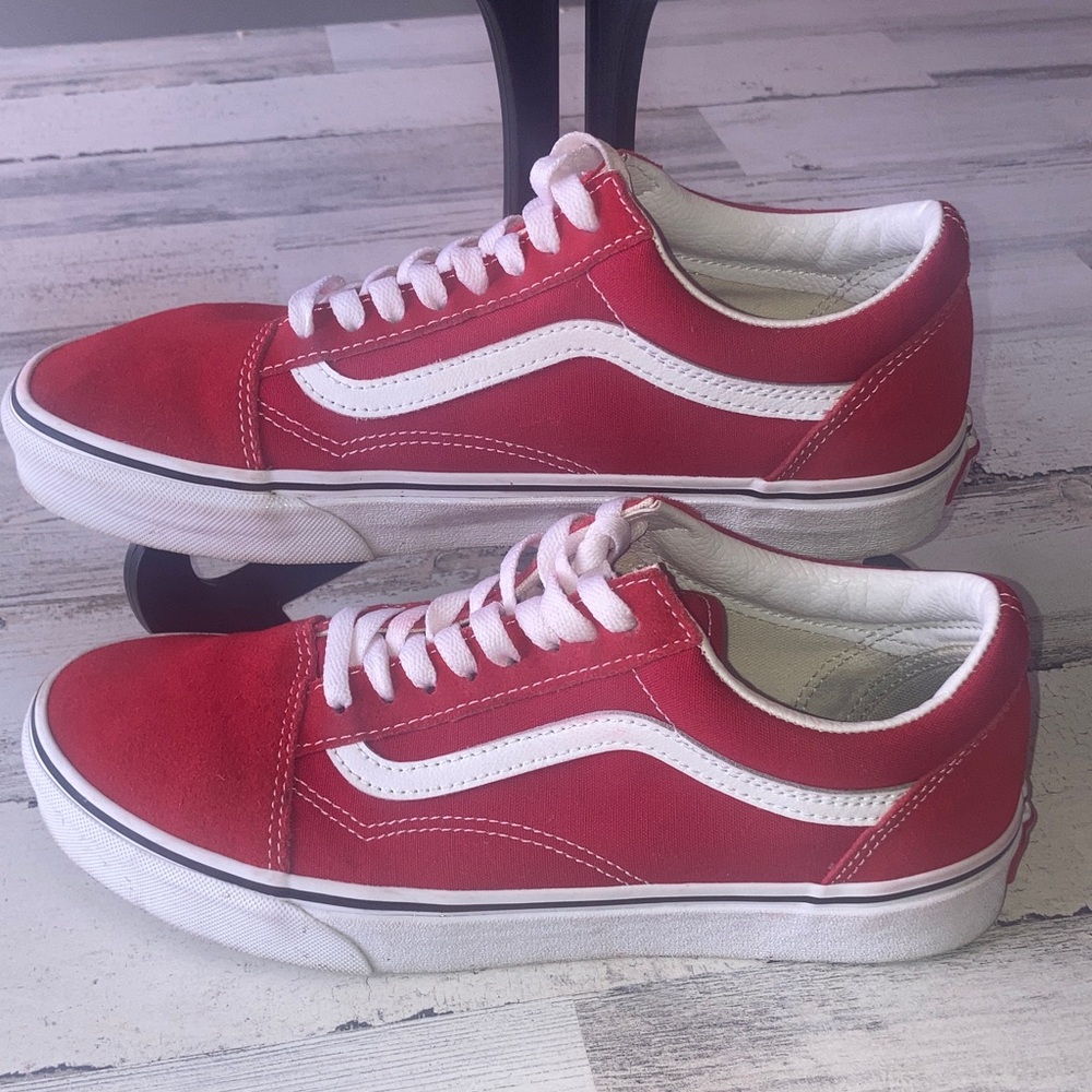 Genuine Vans Men's Old Skool Racing Red & True White  Sneakers